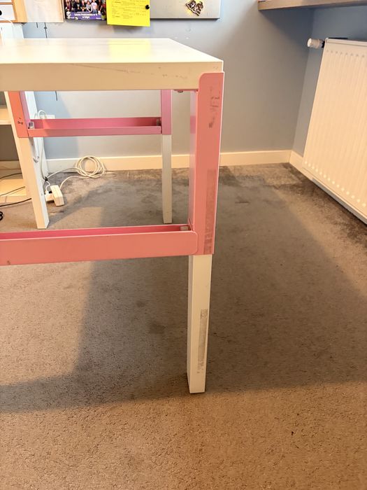 Biurko Regulowane Ikea biało różowe
