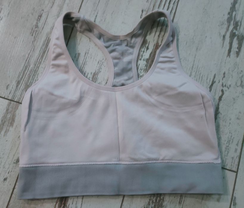 Stanik sportowy S szaro-różowy