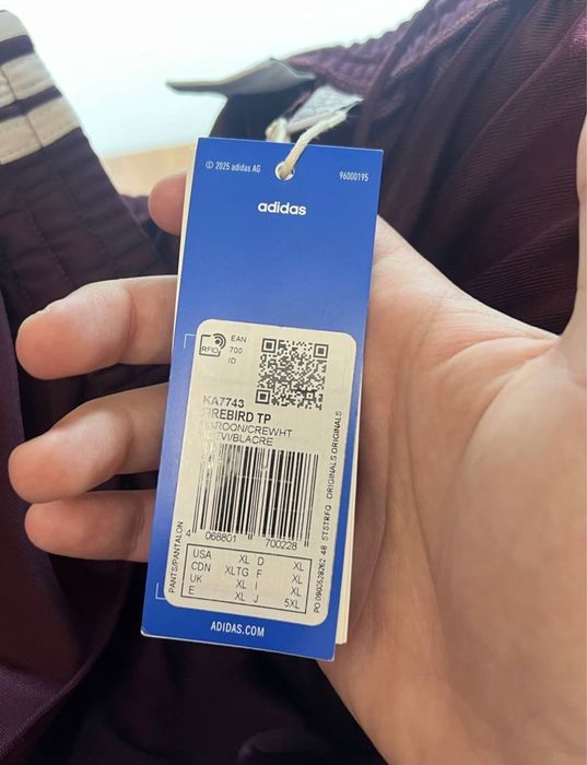 Adidas Firebird sweatpants Marsala ss25 Вишневі Адідас Широкі Спортивки Нові з тегами з магазинну