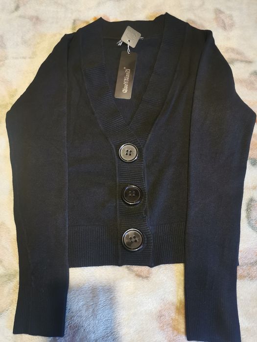 Sweter - czarny kardigan