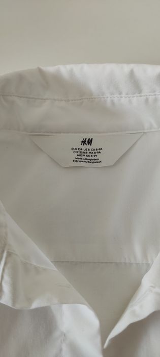 Biała koszula chłopięca H&M, 134