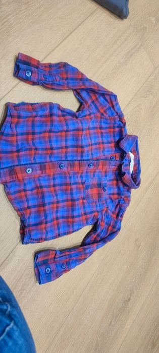 Zestaw koszula w kratę (H&M)  bluza koszulka z betoniarka