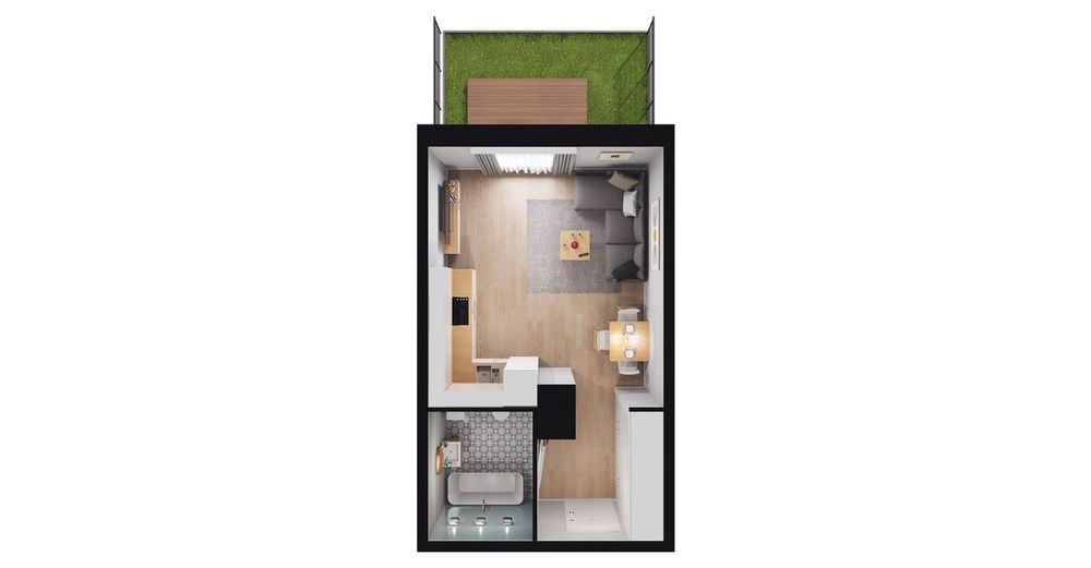1-pokojowy apartament inwestycyjny 27 m² + ogródek - Widok 2