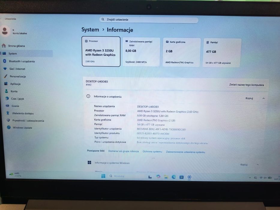 Laptop komputer Lenovo idea pad 3-17 8GB ram 512 ssd ryzen3