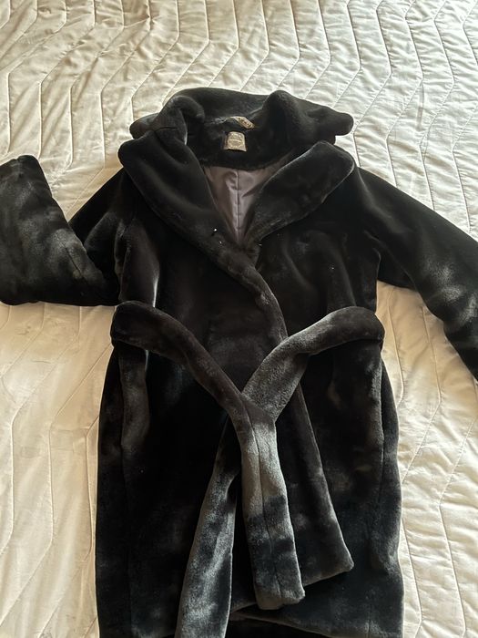 Еко шуба чорна М