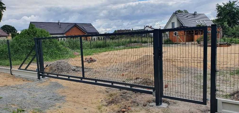 Brama przesuwna panelowa 4m x 1,5 m prawa antracyt
