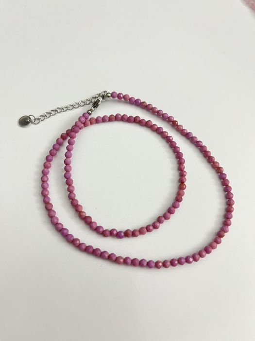 Naszyjnik fioletowa mika handmade