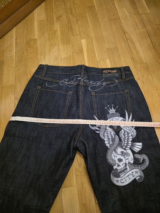 Джинси Ed HARDY Mens Nyc-Skull-Tatt Embroidered Denim Trousers Jeans