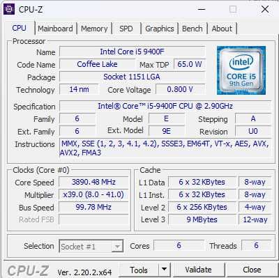 Процесор Intel Core i5-9400F + Материнська плата Asus Prime B360M-K