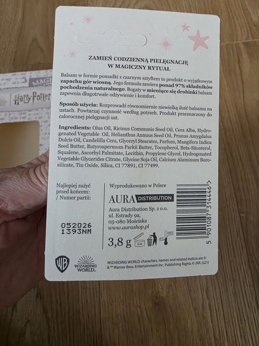 Zestaw kosmetyków Harry Potter krem do rąk 100 ml balsam do ust 3,8  g