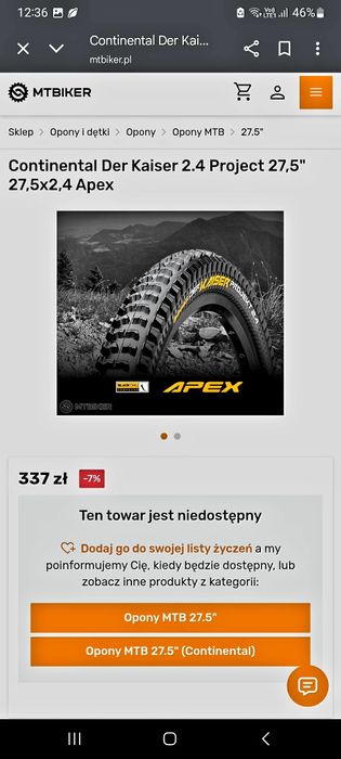 Opony maxxis conntinetal