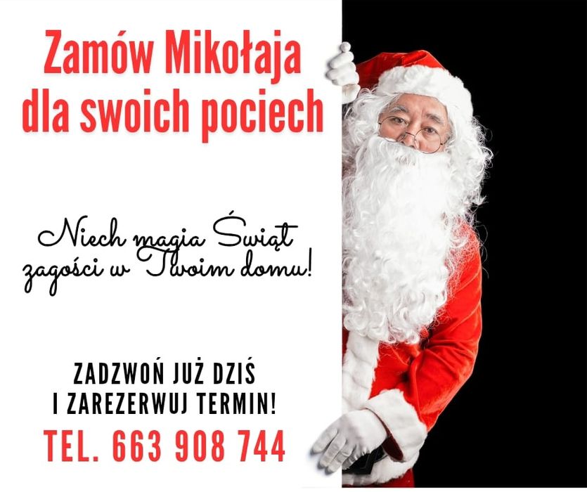 Zamów MIKOŁAJA dla dzieci Mikołajki, Święta Bożego Narodzenia