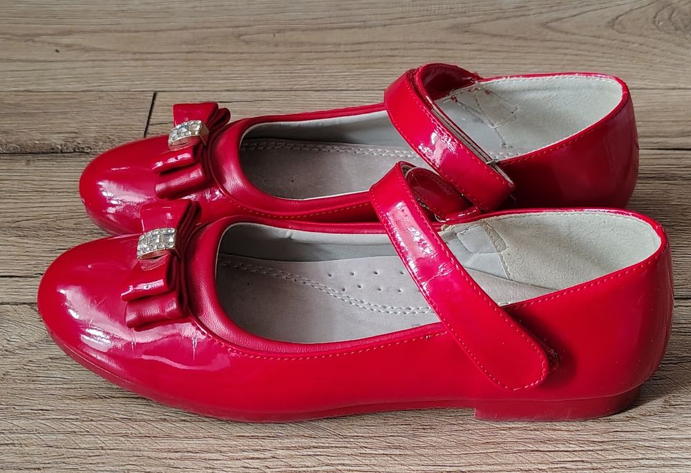 Buty baleriny balerinki dziewczęce czerwone 36