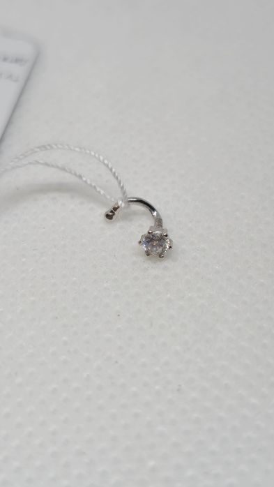 Пірсінг з білого золота для носа. Новий. Favoritum.