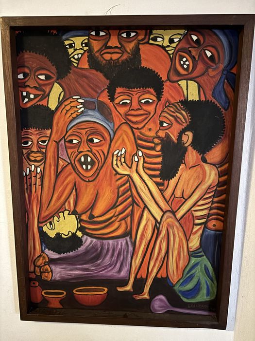 Fernando Machiana 1970 | Grande Pintura Arte Moçambicana | 87x63 cm