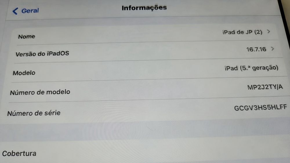 Ipad de 5a geracao 128 como novo