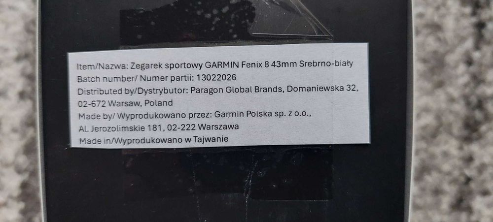 Garmin Fenix 8 AMOLED 43mm Srebrny, nówka, gwarancja