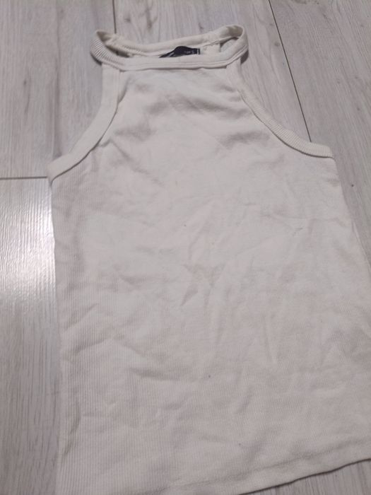 Biały t-shirt bokserka Sinsay rozm S do odświeżenia