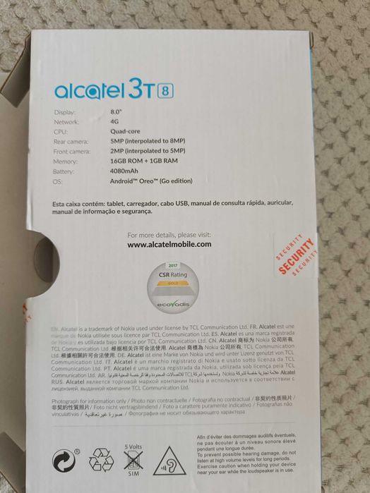 Tablet Alcatel 8 polegadas 16GB RAM