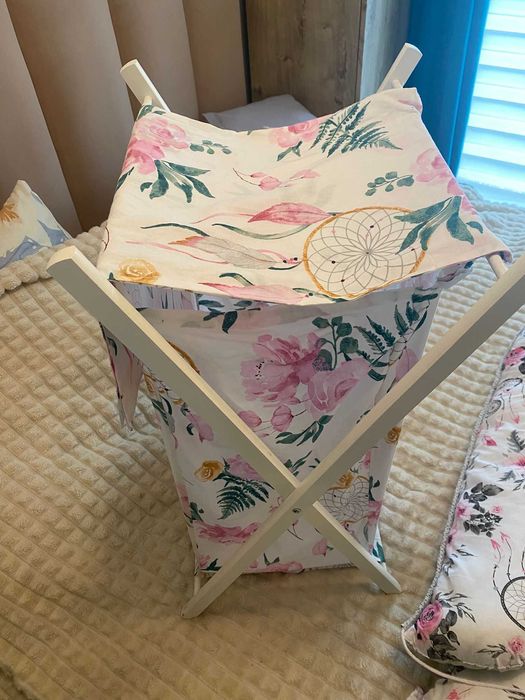 Zestaw niemowlęcy kokon, rożek, kosz na pranie,organizer