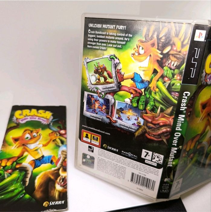 Crash Mind Over Mutant Sony PSP Black Label PAL CIB (Completo com Manual)