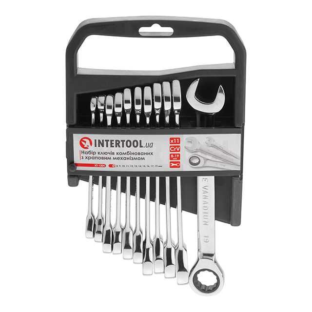 Набір ключів комбінованих з храповим механізмом, трещіткою 6-8-11-12од
