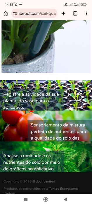 Medidor eletrônico qualidade do Solo Ibebot