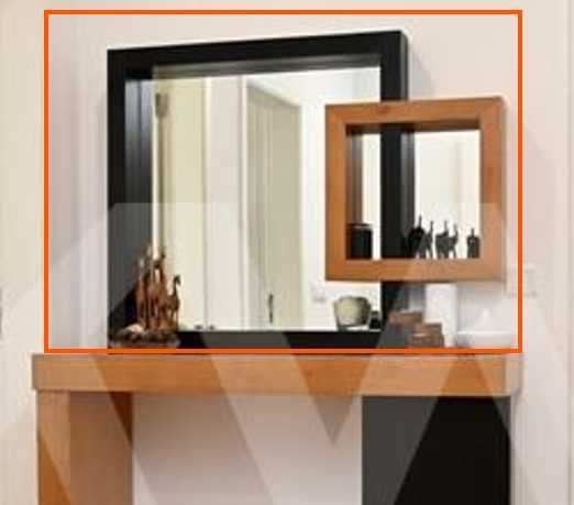 Espelho Decorativo Grande 90x120 cm | Madeira Cerejeira e Wengue
