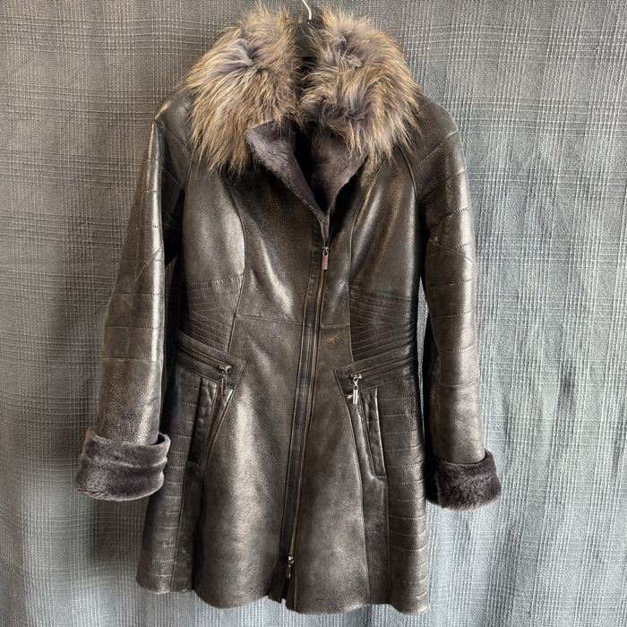 OCHNIK Kurtka skórzana Ochnik z futerkiem i Jenot