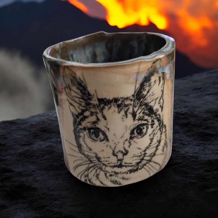 Ceramiczna czarka z kotkiem