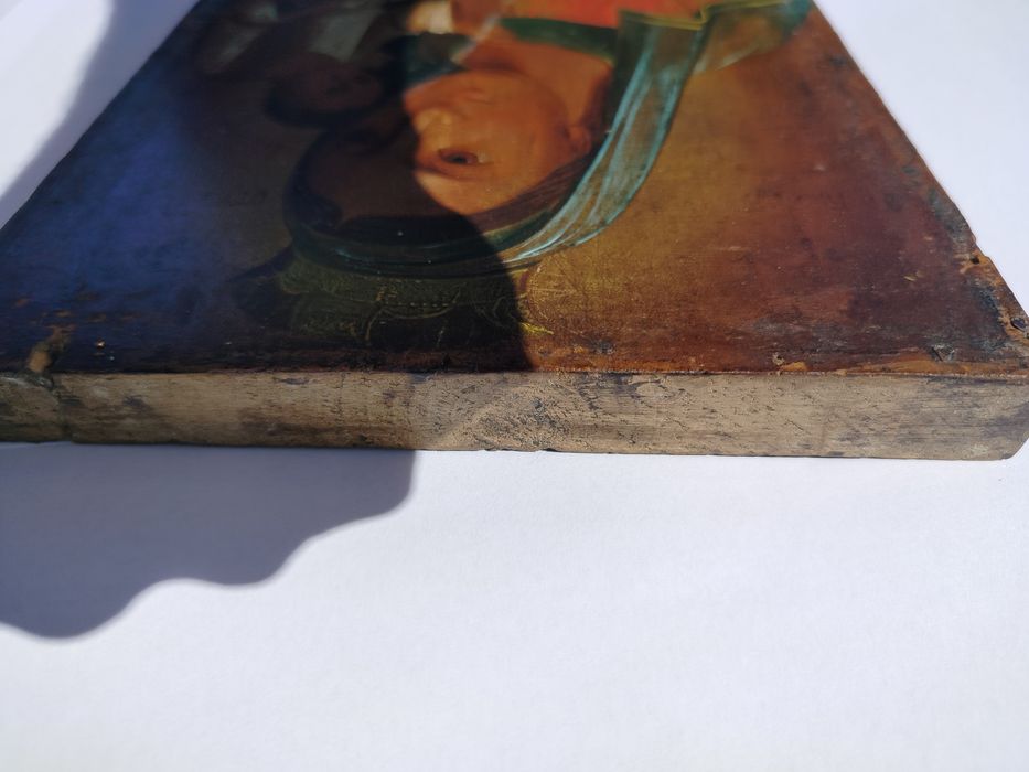 Stara prawosławna ikona pisana na desce Matka Boska Maryja