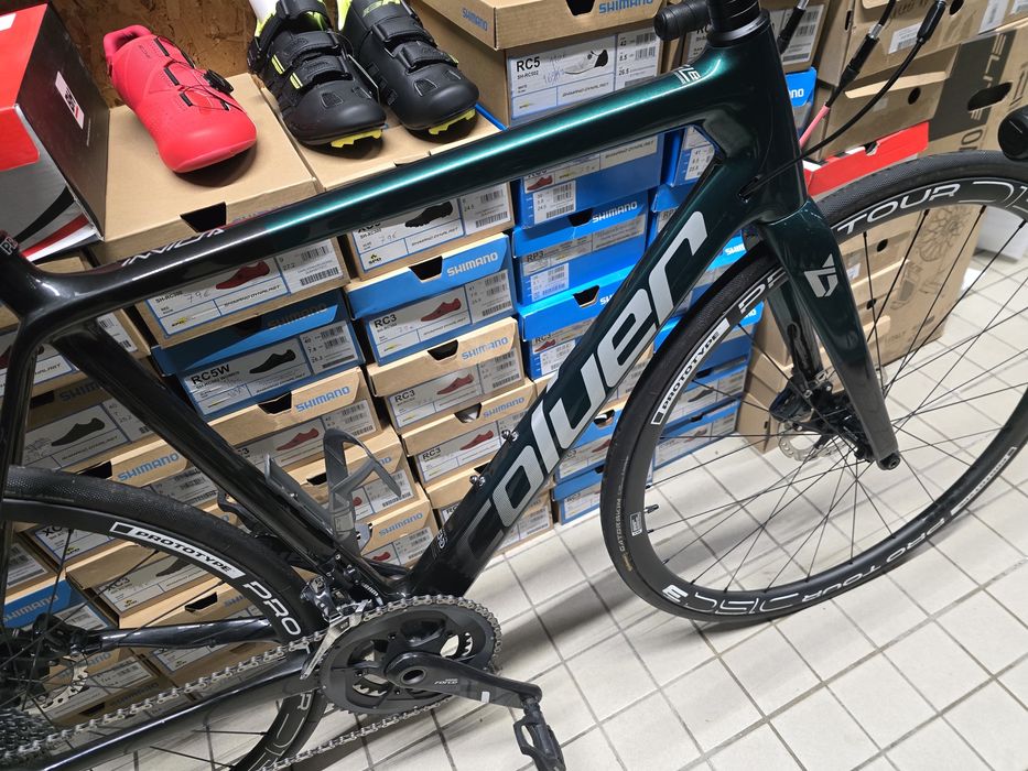 Bicicleta de disco rodas de carbono