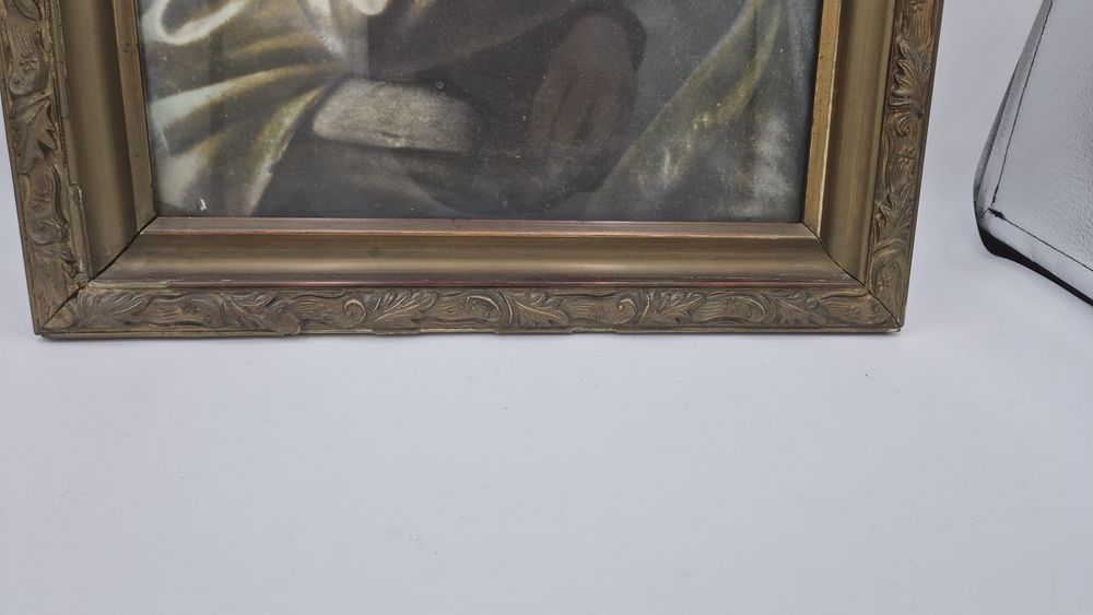 Piękny stary duży oleodruk Jezus Chrystus z lat 60.