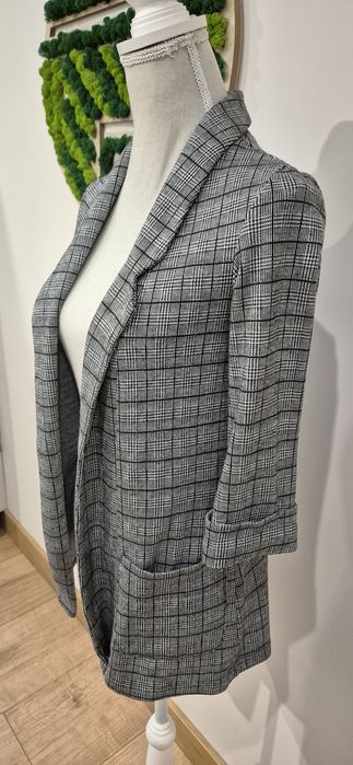 Szary żakiet marynarka w kratkę