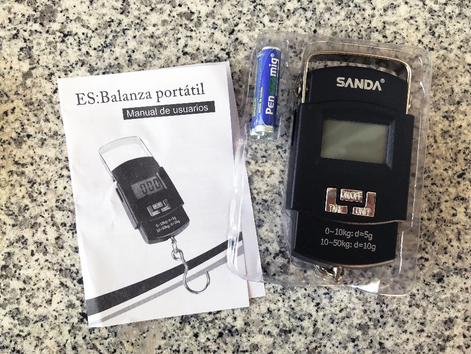Balança digital portátil - Até 50Kg - Bagagem / materais / etc. - Novo