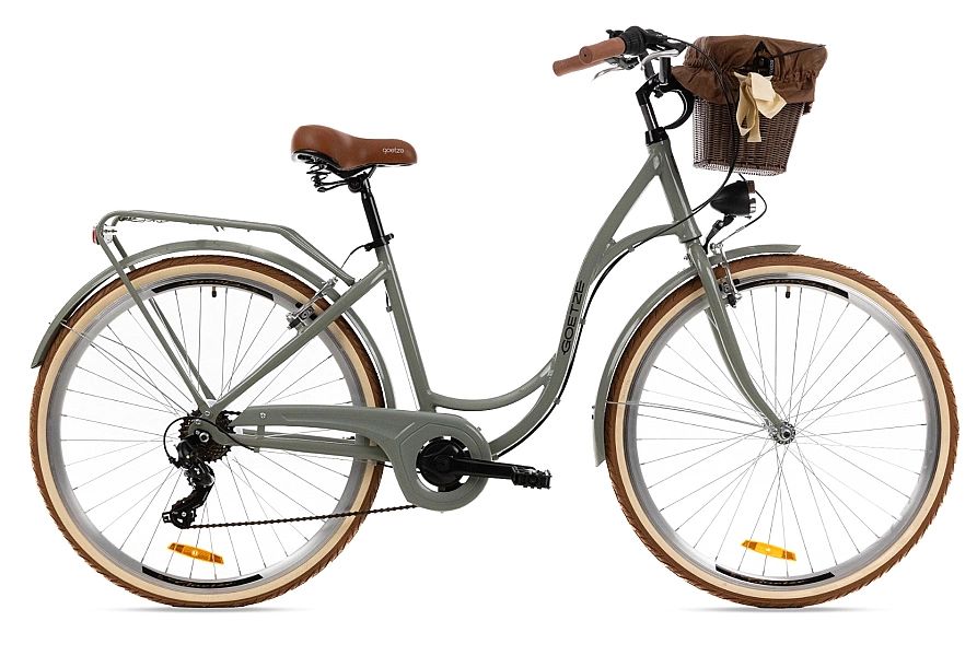 Rower miejski damski Goetze Mood 28" Alu NewLine-Oliwkowy-Polirattanow