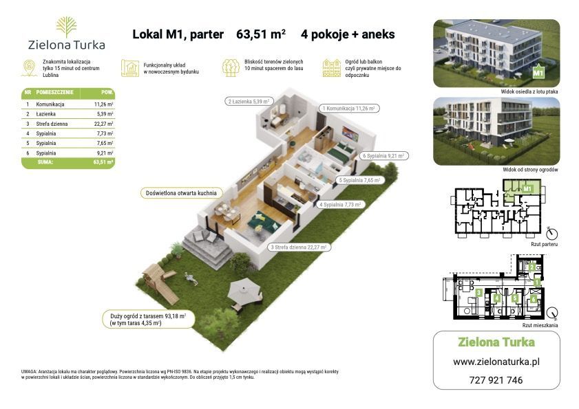 Przestronne 4 pokoje z prywatnym ogrodem| Zielona Turka, Lublin 15 min