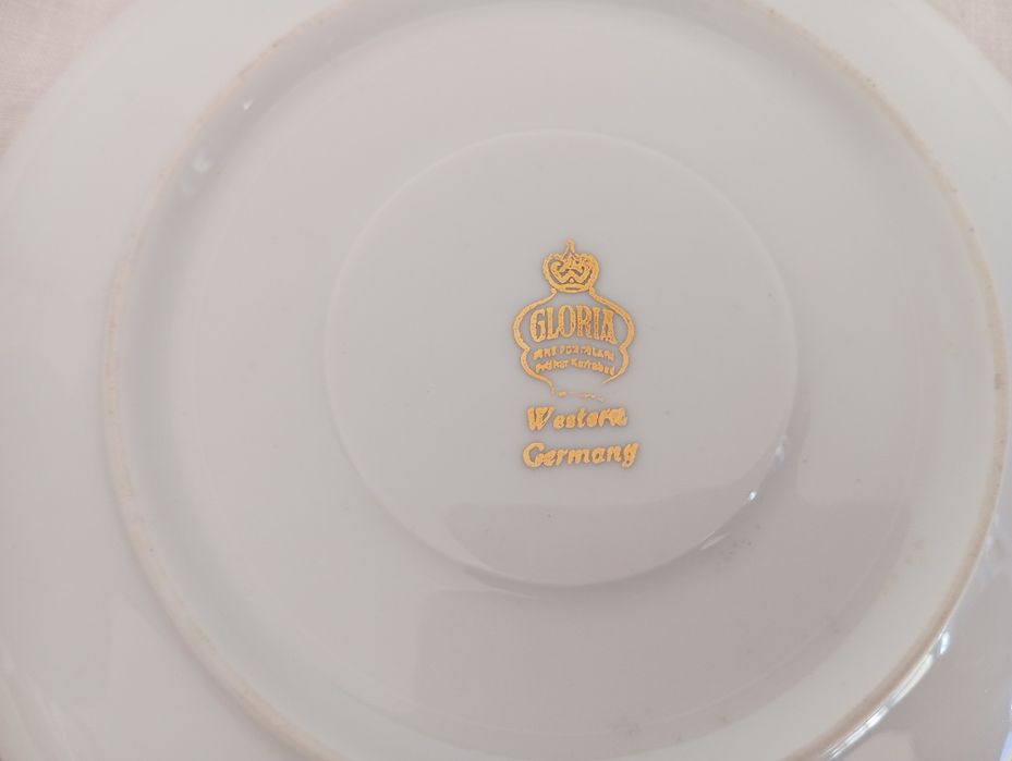 Trio de Chá porcelana antiga Alemanha Ocidental