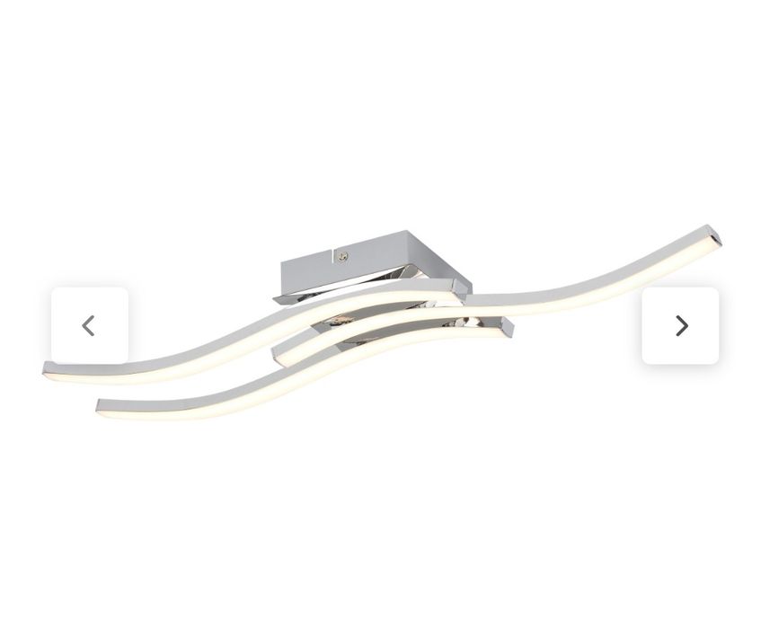 Lampa led chrom sufitowa barwy żółtej