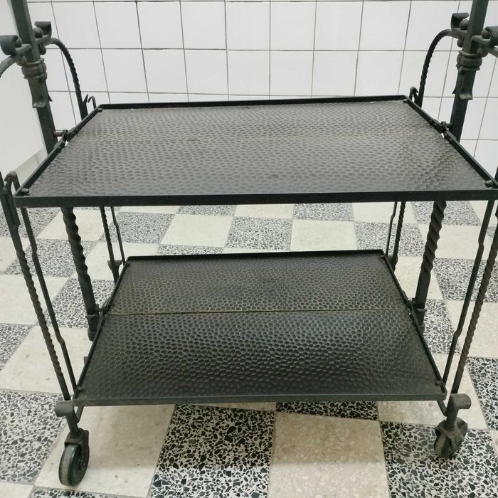 Carrinho de Cozinha/Sala em ferro - Dobrável - 4 Rodas