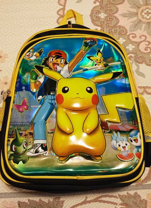 Mochila pokemon pikachu imagem 3d saliente