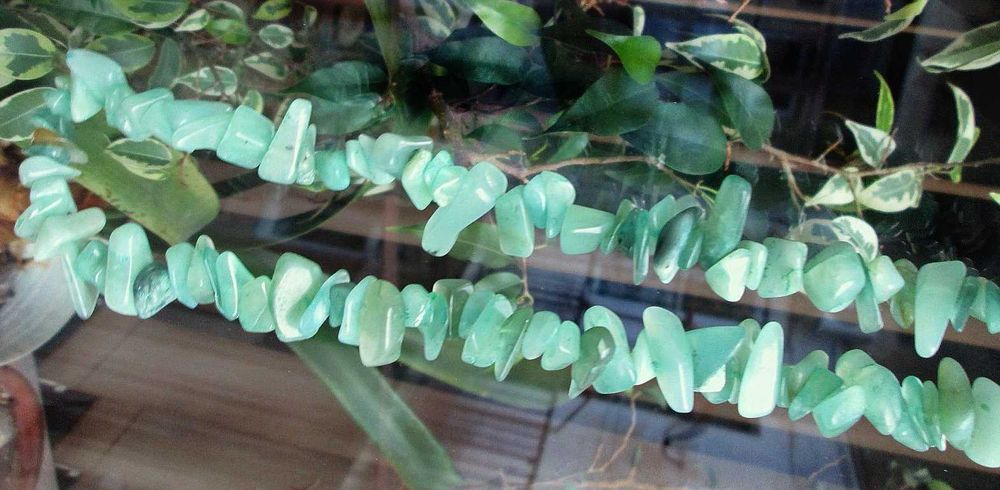 Намисто із  зеленого авантюрину  та  аквамарину