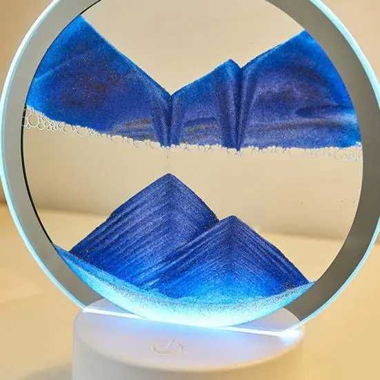 Настольная LED лампа ночник RGB Песочные часы 3D Sandscape