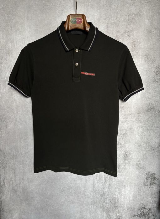 Prada Men's Red Tab Polo Shirt
