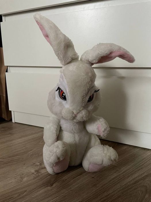 Мʼяка іграшка зайчик 40 см, інтерактивний