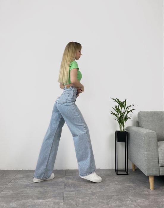 Джинси палаццо wide leg блакитні its basic
