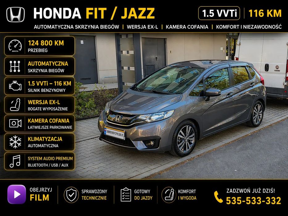 Honda Jazz Zobacz Film Prezentujący Pojazd Automat1,5 VVTI - 116 KM