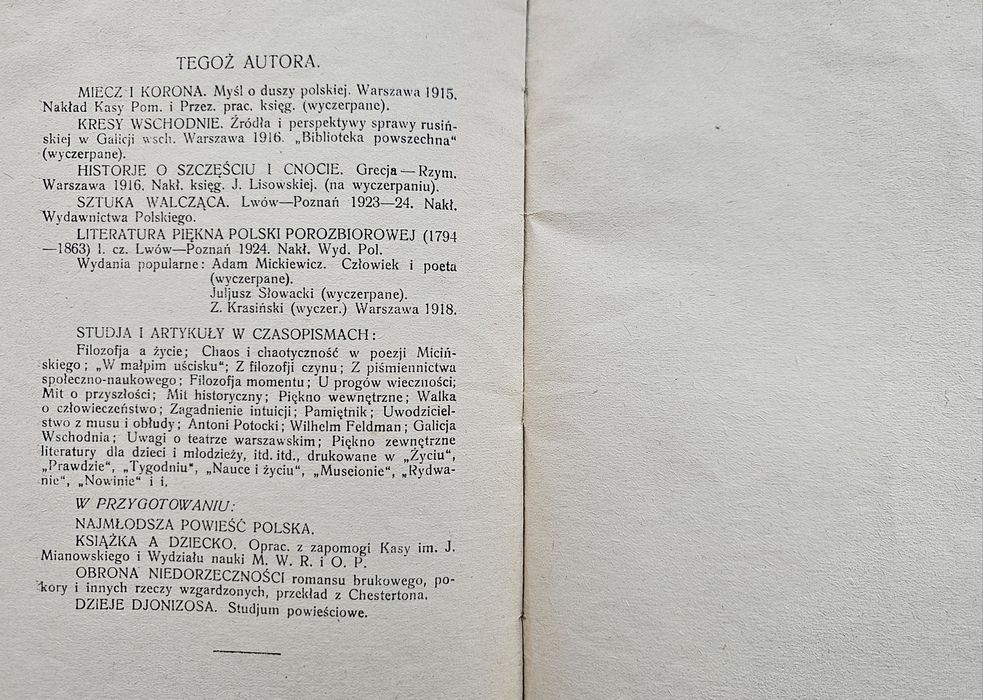 Syty Paraklet * S. Baczyński * Czartak * 1924