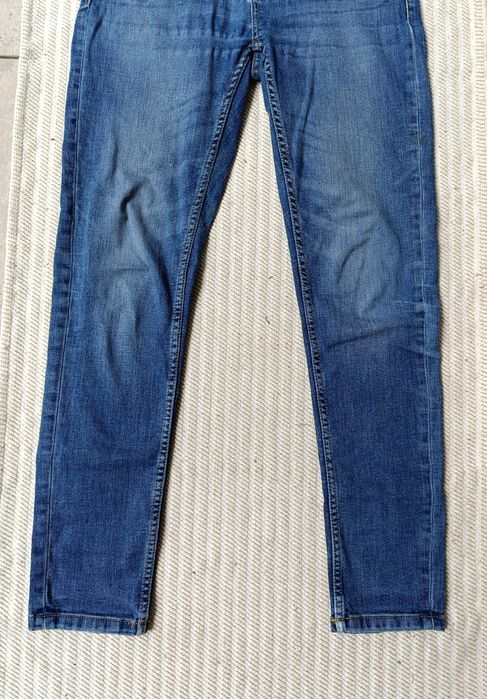 Ciemne Jeansy Skinny Straight Rurki Proste