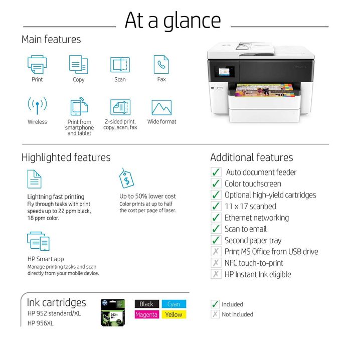 HP OfficeJet Pro 7740 All-in-one Impressão Scanner multifunção até A3